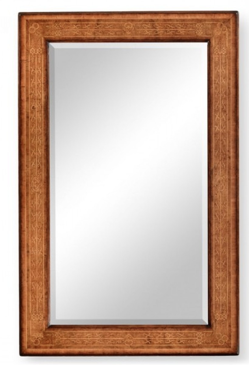 Rectangular Burl Walnut Veneer Mirror