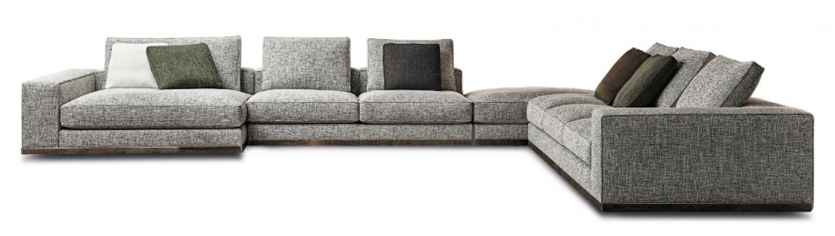 West Sectional Sofa : Chaise-Longue Square (SX), Central Element - Seat Cushion 85 cm, Bench and Element with 1 Armrest - Seat Cushion 85 cm (DX)