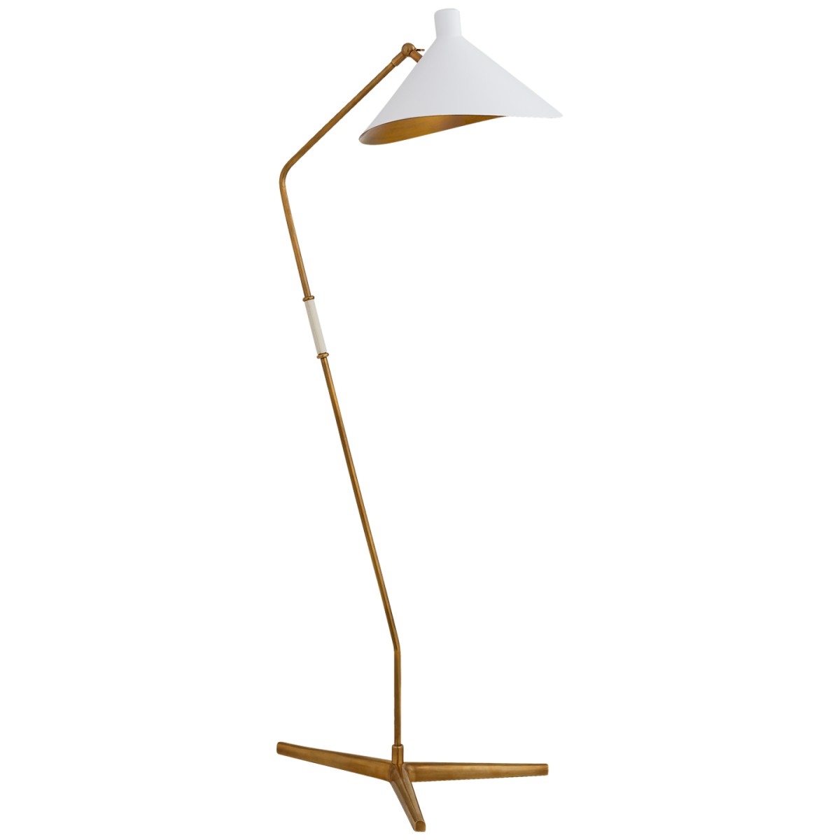 Mayotte Large Offset Floor Lamp with Hand-Rubbed Antique Brass