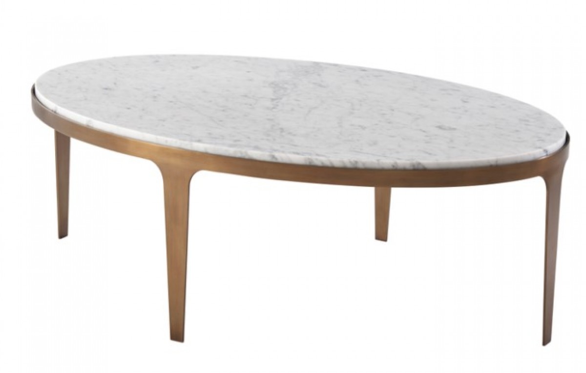 Gennaro Oval Marble Cocktail Table