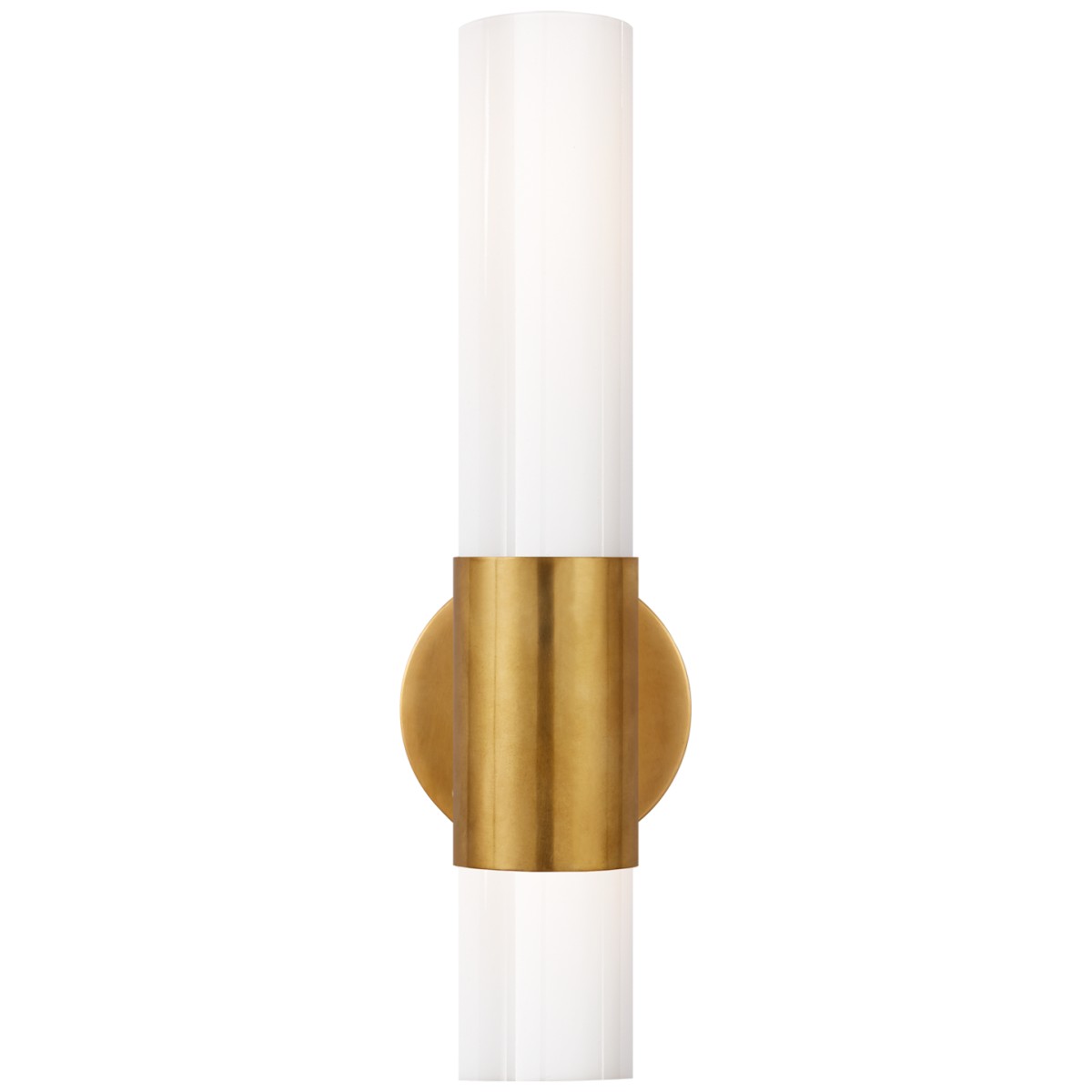 Penz Medium Cylindrical Sconce with White Glass