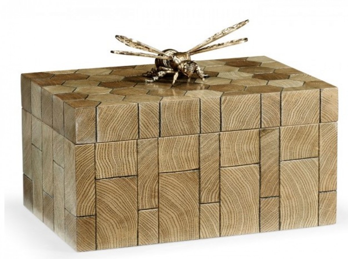 Rectangular Oyster Honeycomb Oak Bee Box