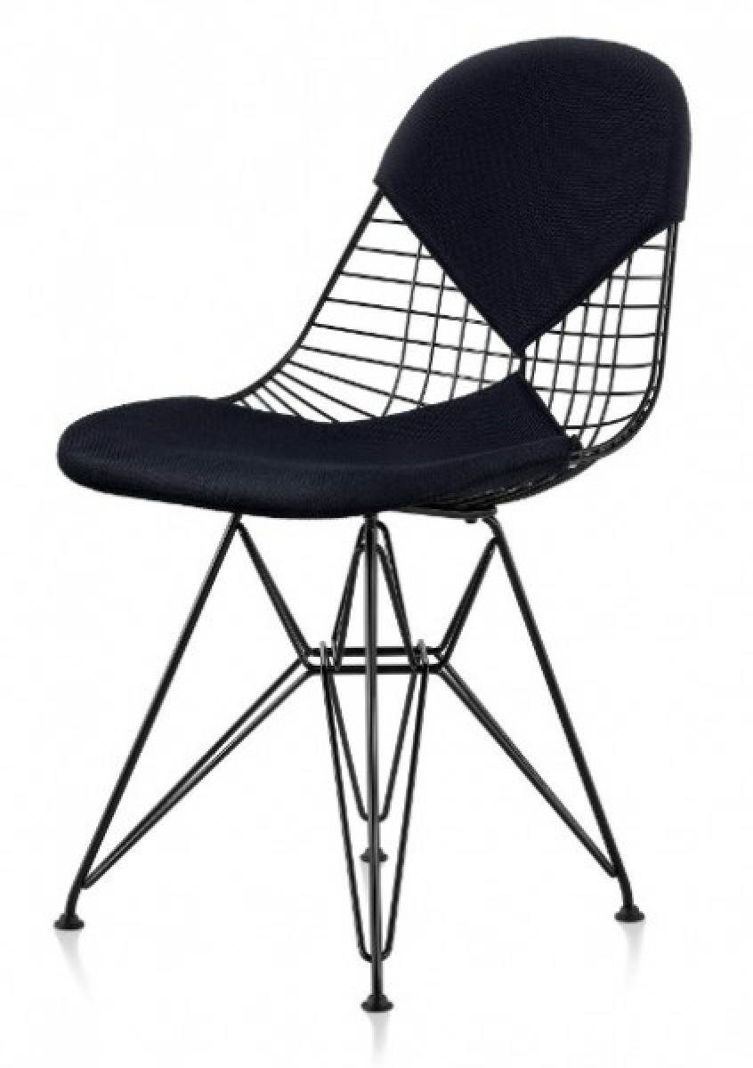 Eames Wire Chair, Wire Base - Upholstered Seat and Back