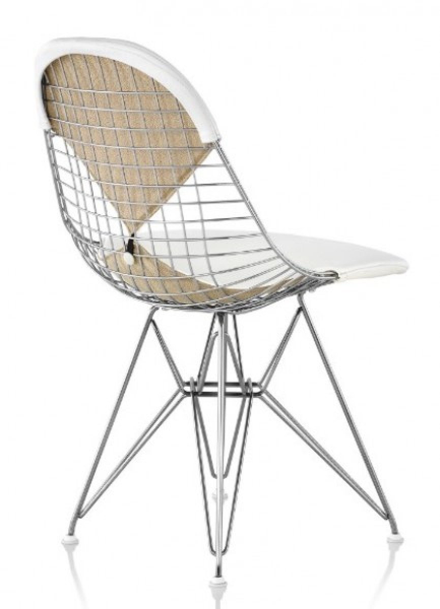 Eames Wire Chair, Wire Base - Upholstered Seat and Back Eames Wire Chair, Wire Base - Upholstered Seat and Back