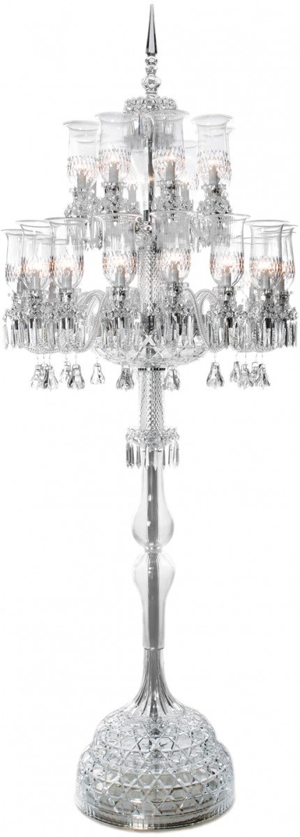 Le Royal 24-Light Candelabra with Apollo Hurricane - Clear