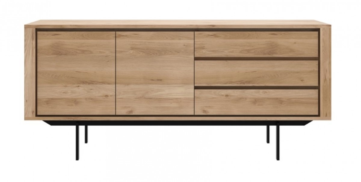 Oak Shadow Sideboard - 2 Opening Doors - 3 Drawers