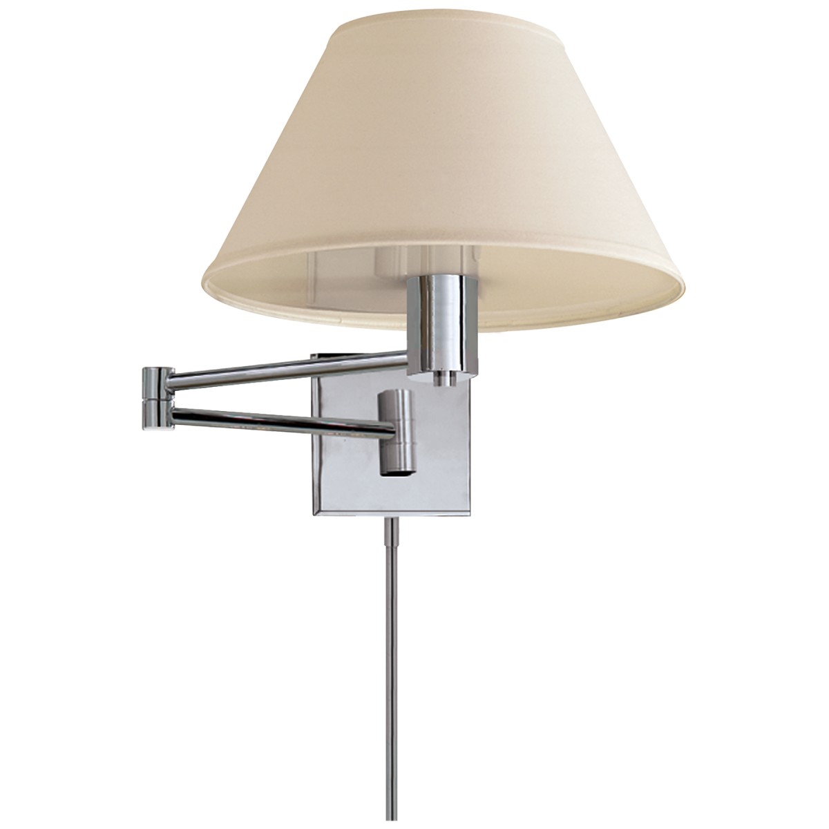 Classic Swing Arm Wall Lamp with Linen Shade