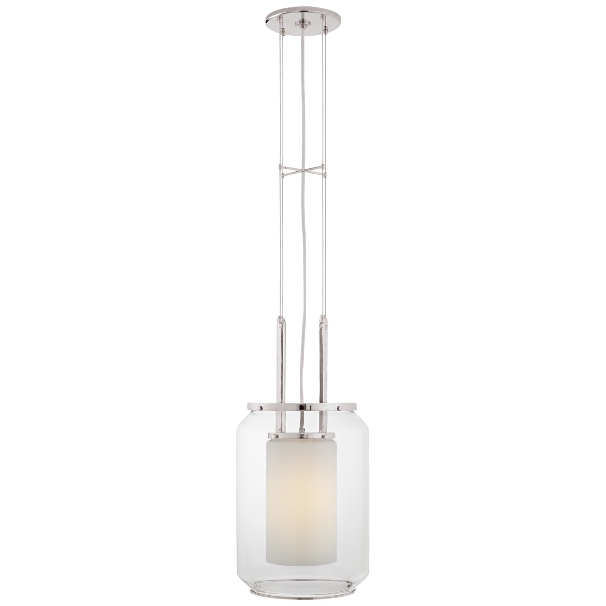 Upton Large Lantern with Clear and White Glass