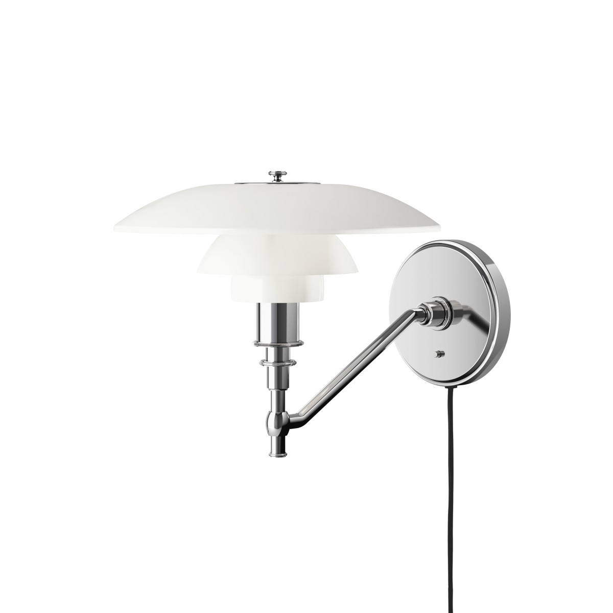 Vintage floor lamp in chrome and opal glass by Poul Henningsen for Louis  Poulsen in 2023