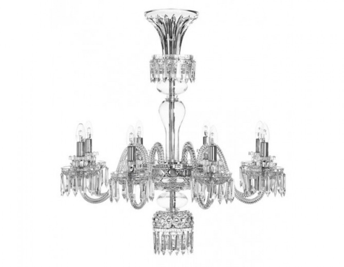Royal 8-Light Short Chandelier without Hurricane - Clear