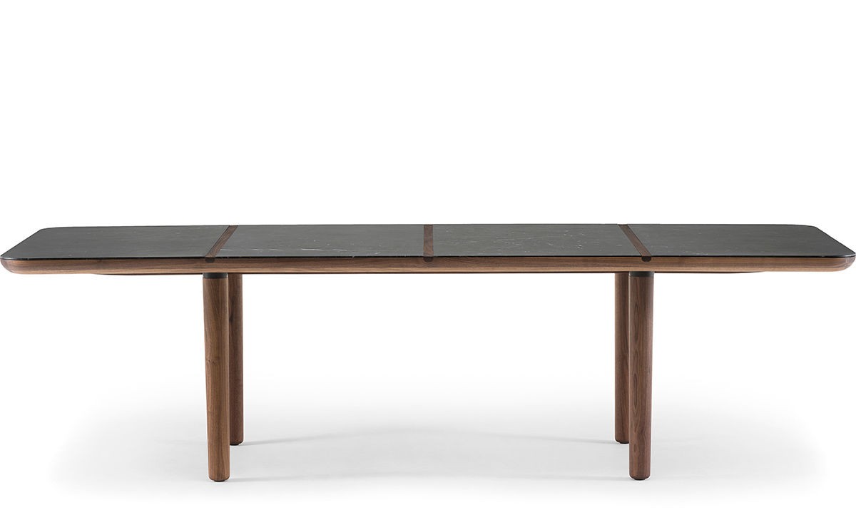 Marlon Rectangular Table - Marble Top / Timber Legs