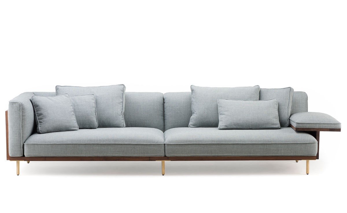 Belle Reeve Long Sofa with One Arm, Flat Armrest Left Hand