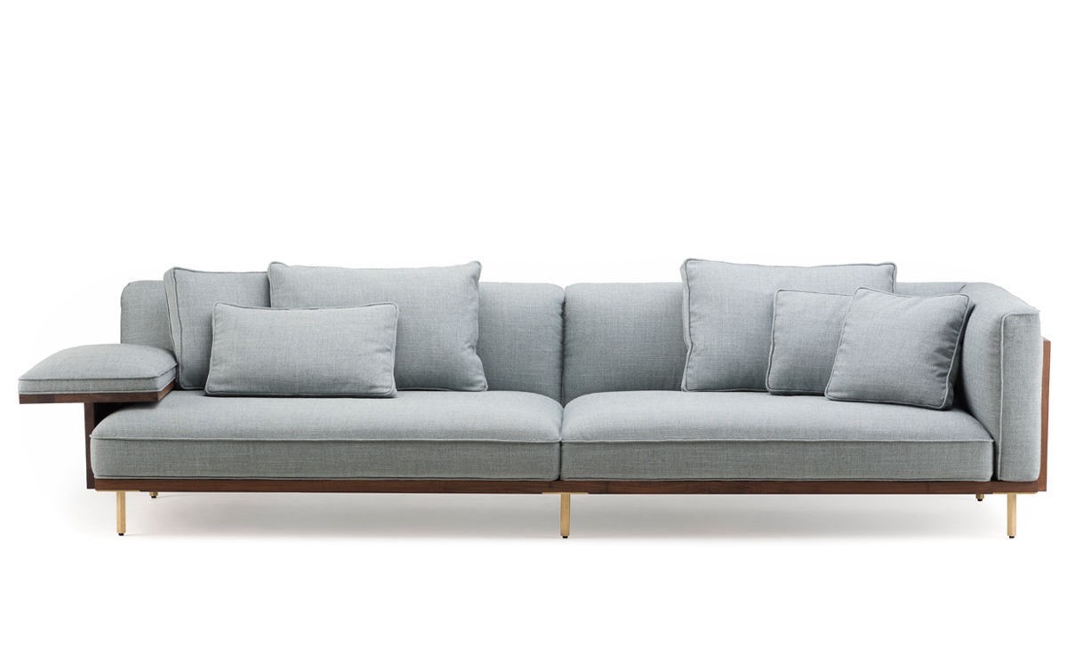 Belle Reeve Long Sofa with One Arm,  Flat Armrest Right Hand