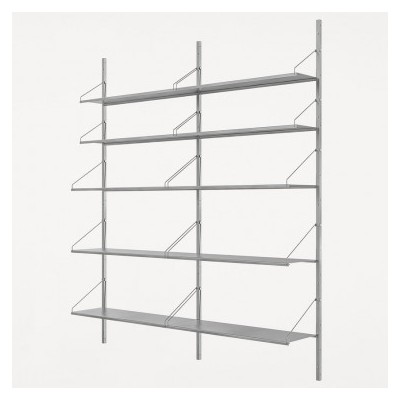 Shelf Library Double Section, Stainless Steel