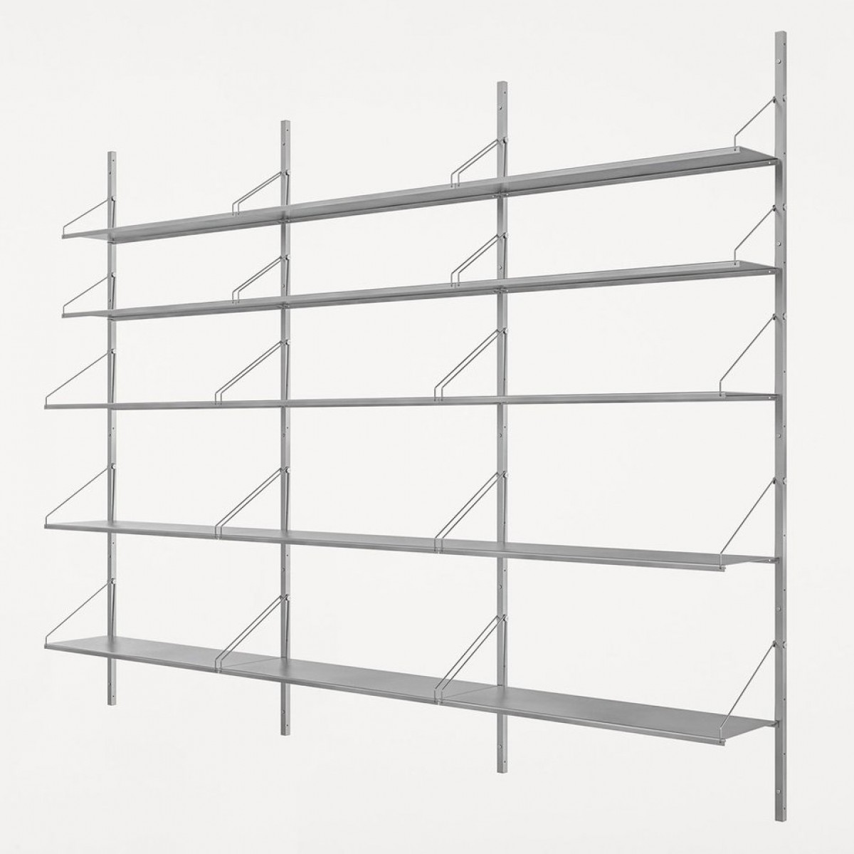 Shelf Library Triple Section, Stainless Steel