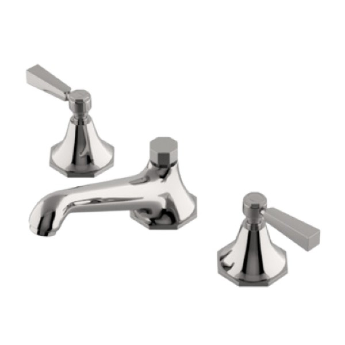Roadster Low Profile Three Hole Deck Mounted Lavatory Faucet With Metal Lever Handles