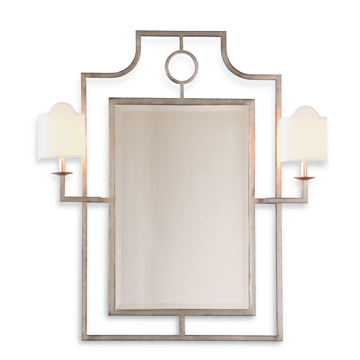 Doheny Silver Mirror with Sconces