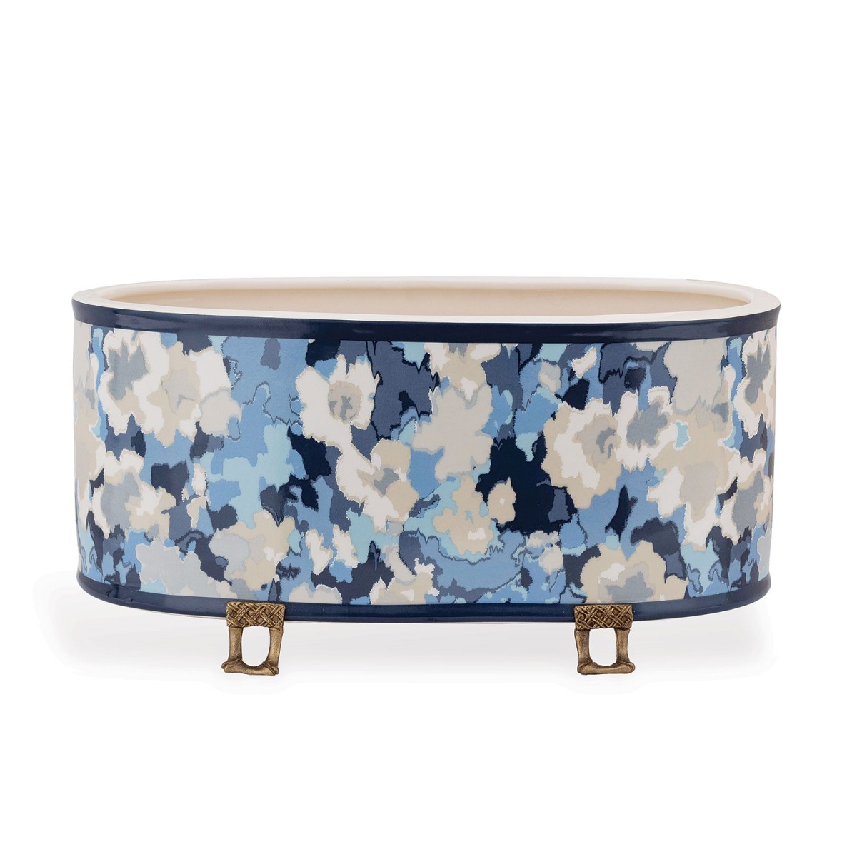 Rousham Blue Oval Planter