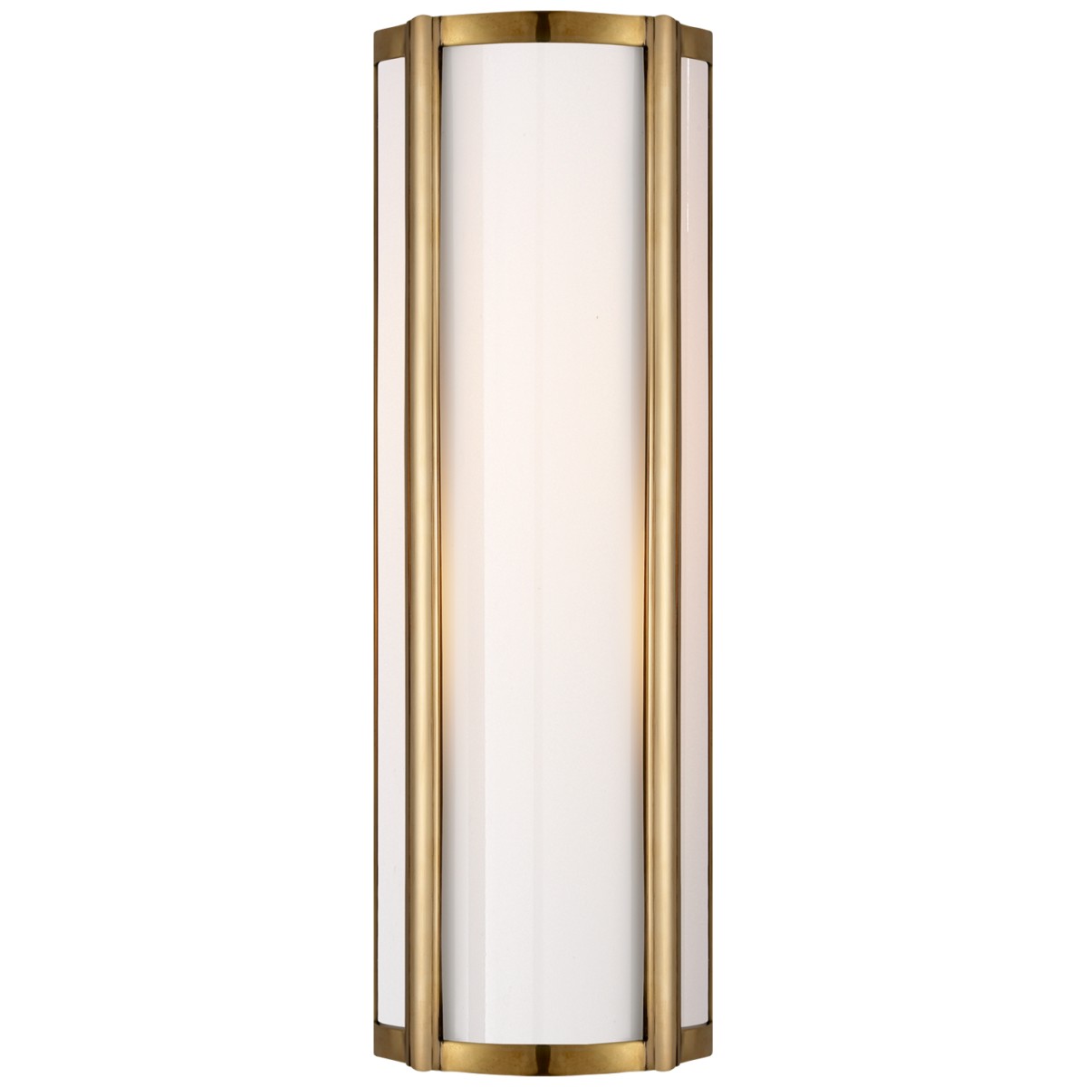 Basil Small Linear Sconce with White Glass