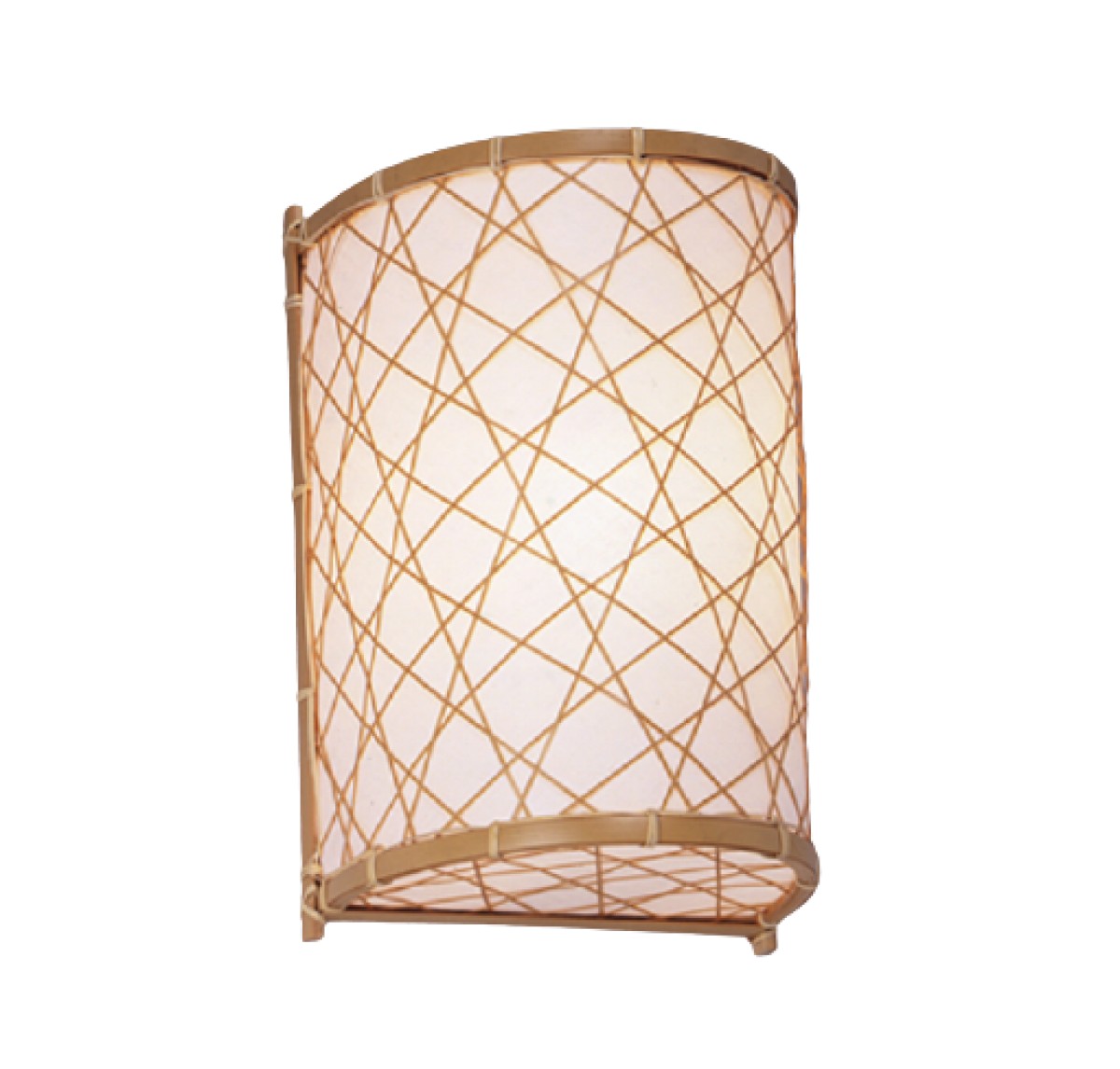 White Bamboo Weave Wall Lamp