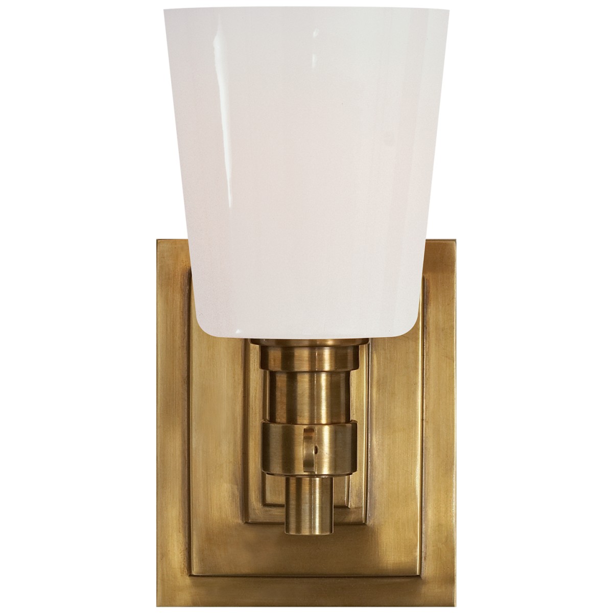 Bryant Single Bath Sconce with White Glass