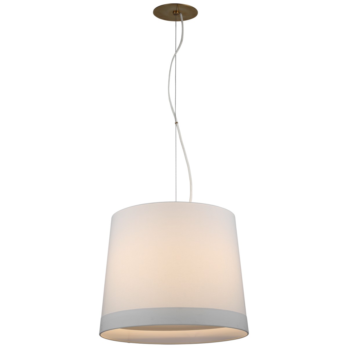 Sash Large Hanging Shade with Linen Shade Banded | Highlight image