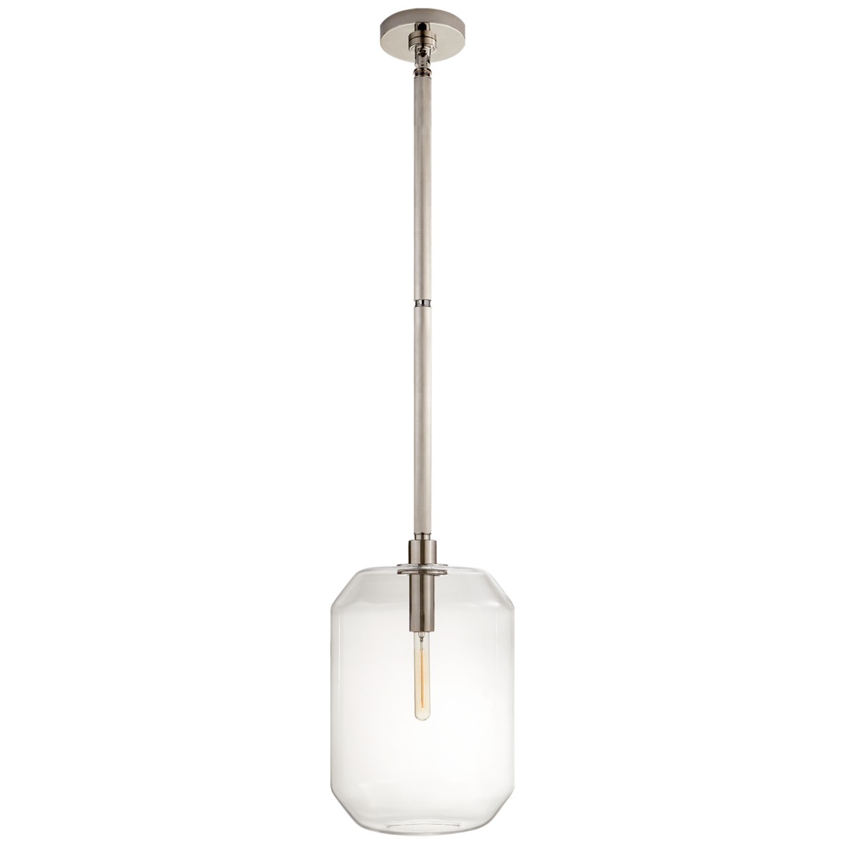 Barrett Medium Knurled Pendant with Clear Glass