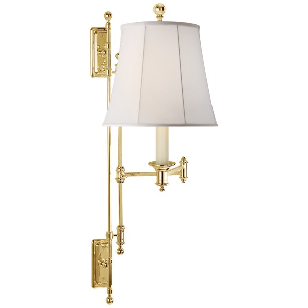 Kerry Swing Arm Wall Lamp with Silk Shade