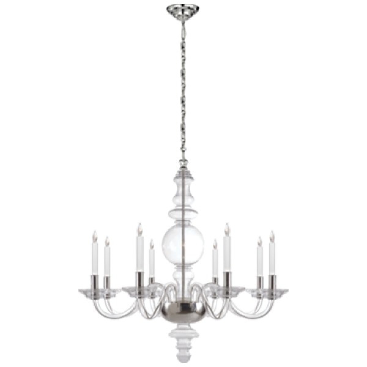 King George Grande Round Chandelier with Polished Nickel