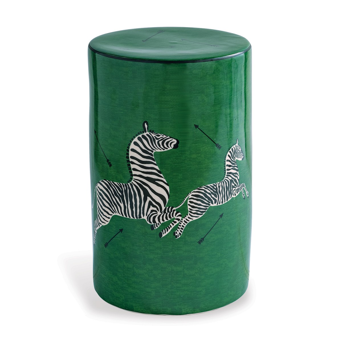 Zebra Green Cylinder Stool