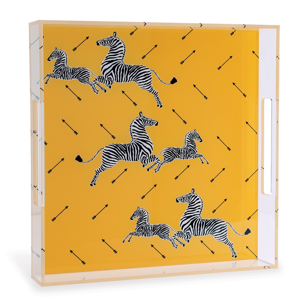 Zebra Yellow Lucite Tray