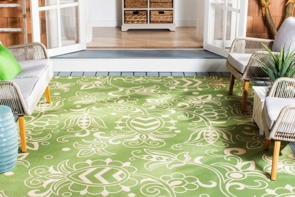 Beach House Rug - BHS246Y Green / Beige | Highlight image 1