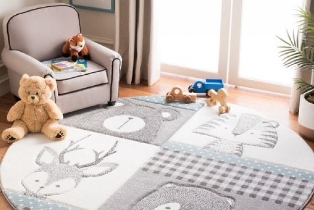 Carousel Kids Rug - CRK188B Grey / Ivory | Highlight image 1