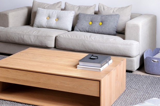 Oak Nordic Coffee Table - 1 Drawer | Highlight image 3