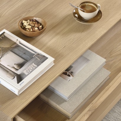 Oak Nordic Coffee Table - 1 Drawer | Highlight image 2