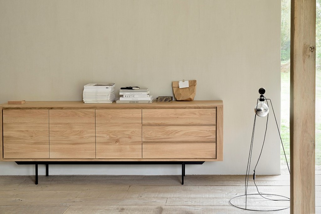 Oak Shadow Sideboard - 3 Opening Doors - 3 Drawers | Highlight image 1