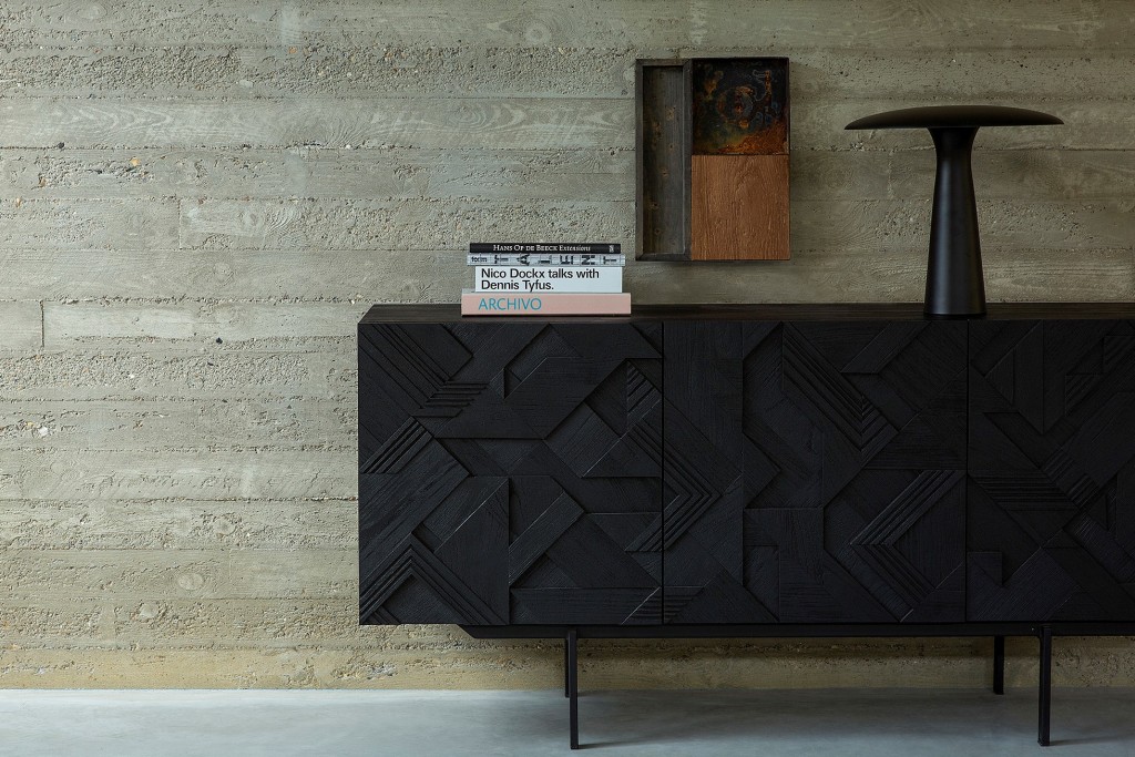 Teak Graphic Sideboard - 3 Doors | Highlight image 1