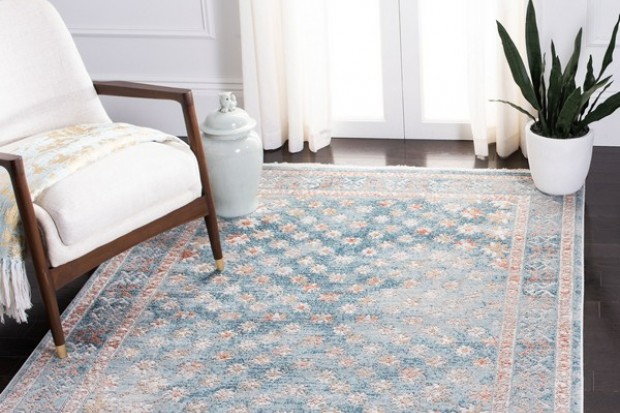 Shivan Rug - SHV729M Blue / Rose | Highlight image 3