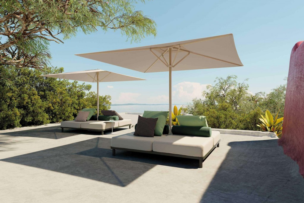 Objects Meteo Daybed Base Parasol - Frame with Seat Cushion (without Cylindrical Cushion / Parasol) | Highlight image 1