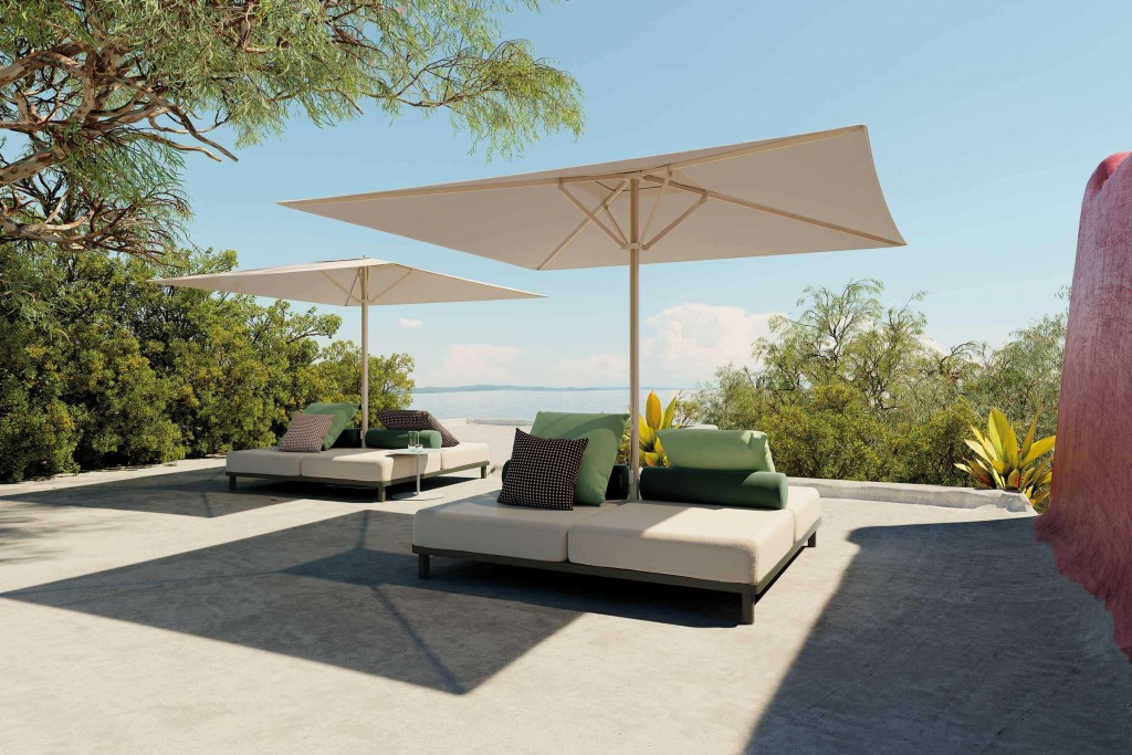 Objects Meteo Daybed Base Parasol, With Base and Cushions (without Parasol) | Highlight image 1