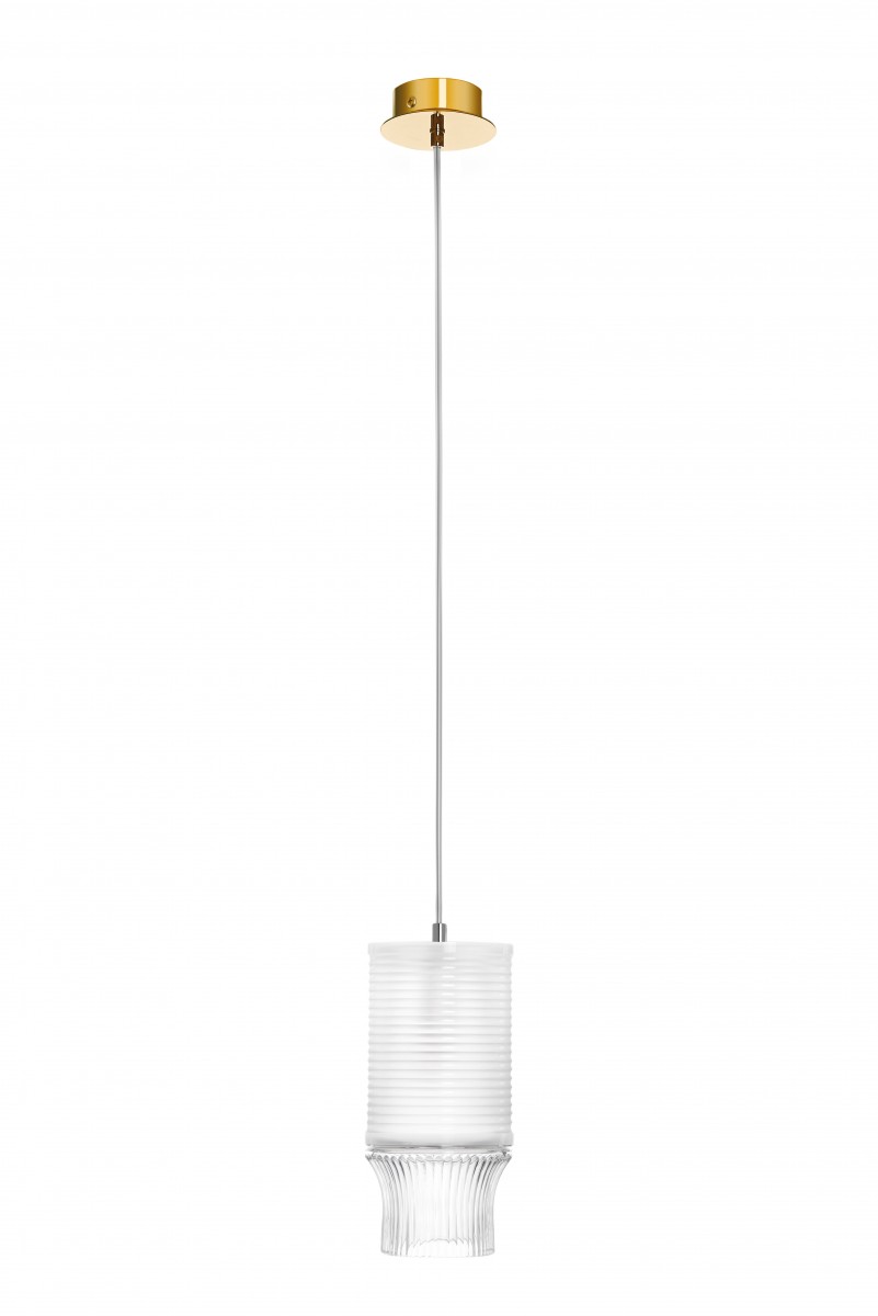 Cadence Small Pendant Light, Crystal Lampshade - Golden