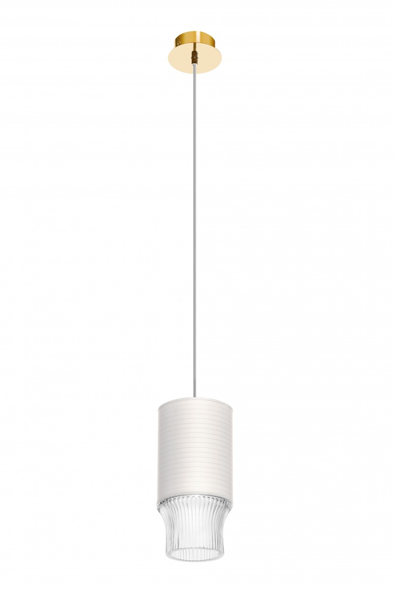 Cadence Small Pendant Light, Paper Lampshade - Golden