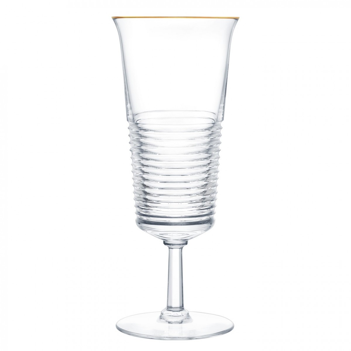 Cadence Champagne Flute Gold Rim - Clear