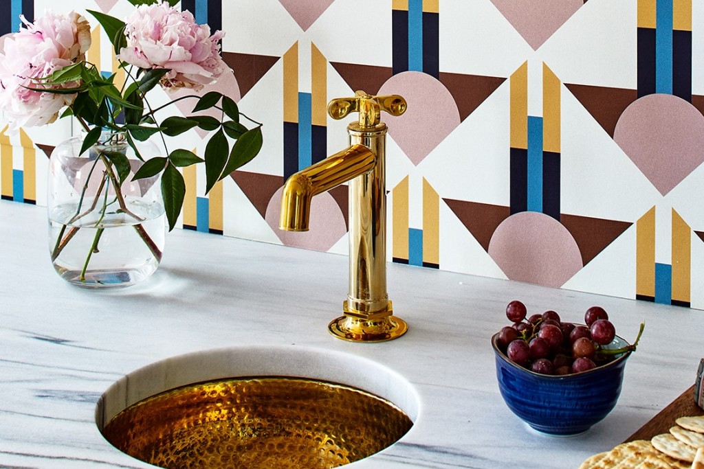 Henry One Hole High Profile Bar Faucet, Metal Cross Handle | Highlight image 1