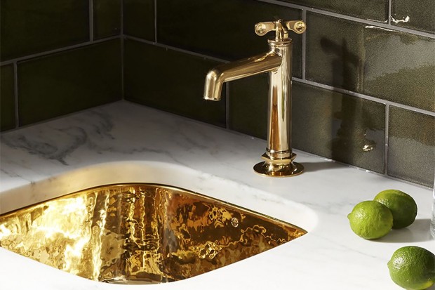Henry One Hole High Profile Bar Faucet, Metal Cross Handle | Highlight image 3