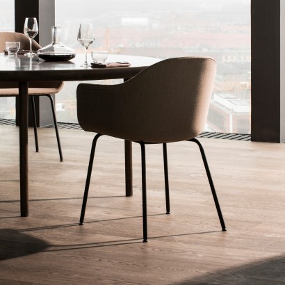 Harbour Dining Chair, Steel Base, Upholstered Shell | Highlight image 2