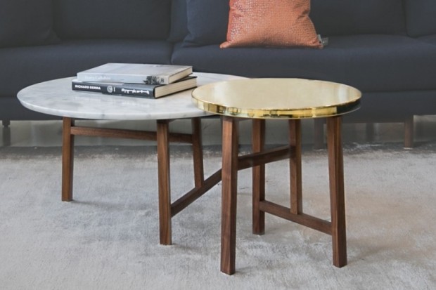 Trio Round Coffee Table with Marble Top | Highlight image 3