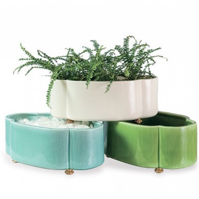 Carol Oval Apple Green Planter | Highlight image 2