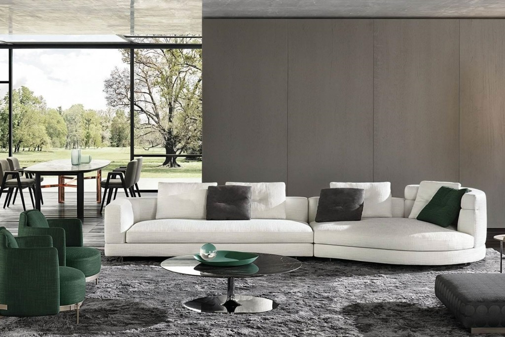 Alexander Sectional Sofa: Alexander Element with 1 Armrest LOW (SX), Alexander Drop Chaise-Longue Ray - Mix (DX) and Alexander Optional Backrest Cushion 50x50 cm | Highlight image 1