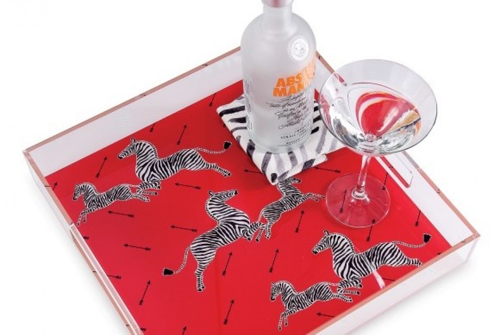 Zebra Red Lucite Tray | Highlight image 1